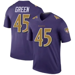 Men's Mike Green Baltimore Ravens No.45 Legend Color Rush Jersey - Purple