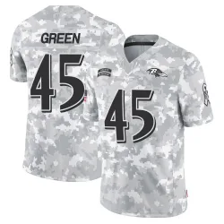 Men's Mike Green Baltimore Ravens No.45 Limited 2024 Salute to Service Jersey - Arctic Camo