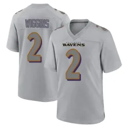 Men's Nate Wiggins Baltimore Ravens No.2 Game Atmosphere Fashion Jersey - Gray