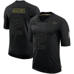 Men's Nate Wiggins Baltimore Ravens No.2 Limited 2020 Salute To Service Jersey - Black