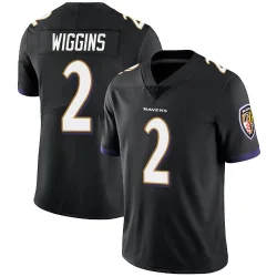 Men's Nate Wiggins Baltimore Ravens No.2 Limited Alternate Vapor Untouchable Jersey - Black