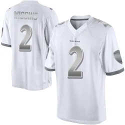 Men's Nate Wiggins Baltimore Ravens No.2 Limited Platinum Jersey - White