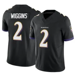 Men's Nate Wiggins Baltimore Ravens No.2 Limited Vapor F.U.S.E. Jersey - Black