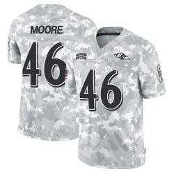 Men's Nick Moore Baltimore Ravens No.46 Limited 2024 Salute to Service Jersey - Arctic Camo