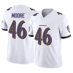 Men's Nick Moore Baltimore Ravens No.46 Limited Vapor F.U.S.E. Jersey - White