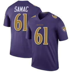 Men's Nick Samac Baltimore Ravens No.61 Legend Color Rush Jersey - Purple