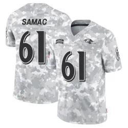 Men's Nick Samac Baltimore Ravens No.61 Limited 2024 Salute to Service Jersey - Arctic Camo