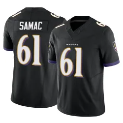 Men's Nick Samac Baltimore Ravens No.61 Limited Vapor F.U.S.E. Jersey - Black