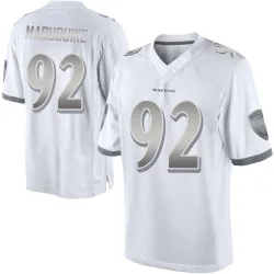 Men's Nnamdi Madubuike Baltimore Ravens No.92 Limited Platinum Jersey - White