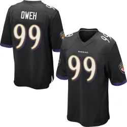 Men's Odafe Oweh Baltimore Ravens No.99 Game Jersey - Black