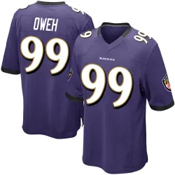 Men's Odafe Oweh Baltimore Ravens No.99 Game Team Color Jersey - Purple