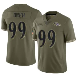 Men's Odafe Oweh Baltimore Ravens No.99 Limited 2022 Salute To Service Jersey - Olive