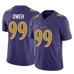 Men's Odafe Oweh Baltimore Ravens No.99 Limited Vapor F.U.S.E. Jersey - Purple