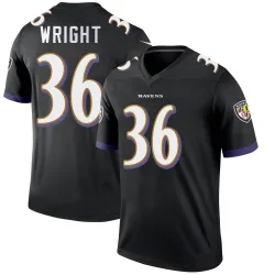 Men's Owen Wright Baltimore Ravens No.36 Legend Jersey - Black