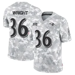 Men's Owen Wright Baltimore Ravens No.36 Limited 2024 Salute to Service Jersey - Arctic Camo