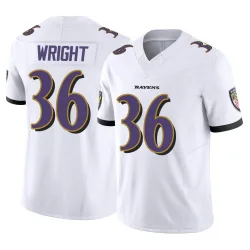 Men's Owen Wright Baltimore Ravens No.36 Limited Vapor F.U.S.E. Jersey - White