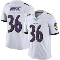 Men's Owen Wright Baltimore Ravens No.36 Limited Vapor Untouchable Jersey - White