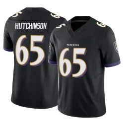 Men's Ozzie Hutchinson Baltimore Ravens No.65 Limited Vapor F.U.S.E. Jersey - Black