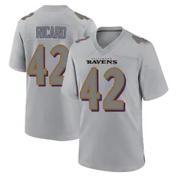 Men's Patrick Ricard Baltimore Ravens No.42 Game Atmosphere Fashion Jersey - Gray