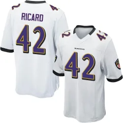 Men's Patrick Ricard Baltimore Ravens No.42 Game Jersey - White