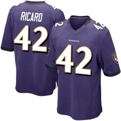 Men's Patrick Ricard Baltimore Ravens No.42 Game Team Color Jersey - Purple
