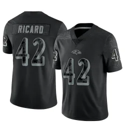 Men's Patrick Ricard Baltimore Ravens No.42 Limited Reflective Jersey - Black