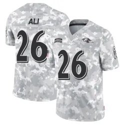 Men's Rasheen Ali Baltimore Ravens No.26 Limited 2024 Salute to Service Jersey - Arctic Camo
