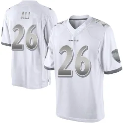 Men's Rasheen Ali Baltimore Ravens No.26 Limited Platinum Jersey - White