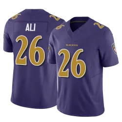 Men's Rasheen Ali Baltimore Ravens No.26 Limited Vapor F.U.S.E. Jersey - Purple