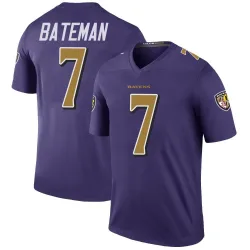 Men's Rashod Bateman Baltimore Ravens No.7 Legend Color Rush Jersey - Purple