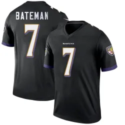 Men's Rashod Bateman Baltimore Ravens No.7 Legend Jersey - Black