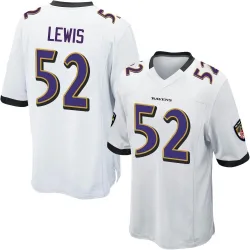 Men's Ray Lewis Baltimore Ravens No.52 Game Jersey - White