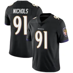 Men's Rayshad Nichols Baltimore Ravens No.91 Limited Alternate Vapor Untouchable Jersey - Black