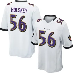 Men's Reid Holskey Baltimore Ravens No.56 Game Jersey - White