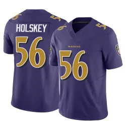 Men's Reid Holskey Baltimore Ravens No.56 Limited Vapor F.U.S.E. Jersey - Purple