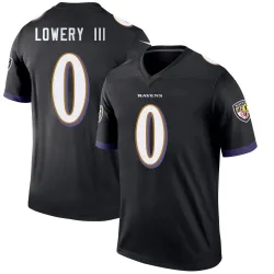 Men's Reuben Lowery III Baltimore Ravens No.0 Legend Jersey - Black