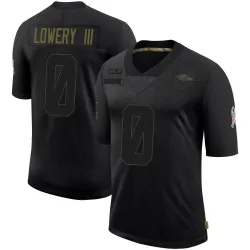 Men's Reuben Lowery III Baltimore Ravens No.0 Limited 2020 Salute To Service Jersey - Black
