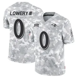 Men's Reuben Lowery III Baltimore Ravens No.0 Limited 2024 Salute to Service Jersey - Arctic Camo