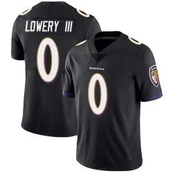 Men's Reuben Lowery III Baltimore Ravens No.0 Limited Alternate Vapor Untouchable Jersey - Black