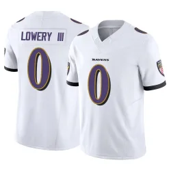 Men's Reuben Lowery III Baltimore Ravens No.0 Limited Vapor F.U.S.E. Jersey - White