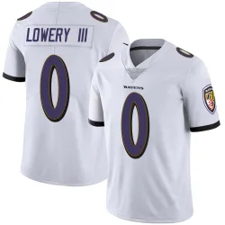 Men's Reuben Lowery III Baltimore Ravens No.0 Limited Vapor Untouchable Jersey - White