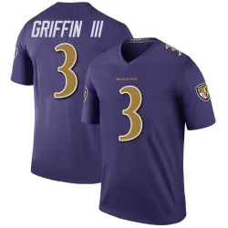 Men's Robert Griffin III Baltimore Ravens No.3 Legend Color Rush Jersey - Purple