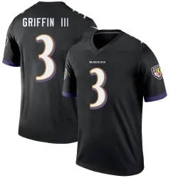 Men's Robert Griffin III Baltimore Ravens No.3 Legend Jersey - Black