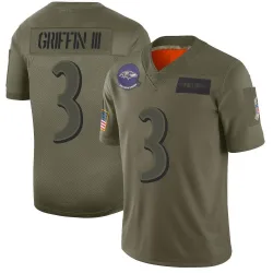 Men's Robert Griffin III Baltimore Ravens No.3 Limited 2019 Salute to Service Jersey - Camo