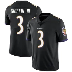 Men's Robert Griffin III Baltimore Ravens No.3 Limited Alternate Vapor Untouchable Jersey - Black