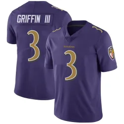 Men's Robert Griffin III Baltimore Ravens No.3 Limited Color Rush Vapor Untouchable Jersey - Purple