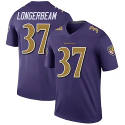 Men's Robert Longerbeam Baltimore Ravens No.37 Legend Color Rush Jersey - Purple
