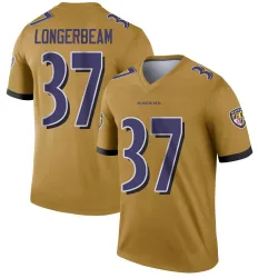 Men's Robert Longerbeam Baltimore Ravens No.37 Legend Inverted Jersey - Gold