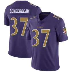 Men's Robert Longerbeam Baltimore Ravens No.37 Limited Color Rush Vapor Untouchable Jersey - Purple