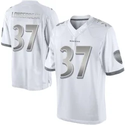 Men's Robert Longerbeam Baltimore Ravens No.37 Limited Platinum Jersey - White